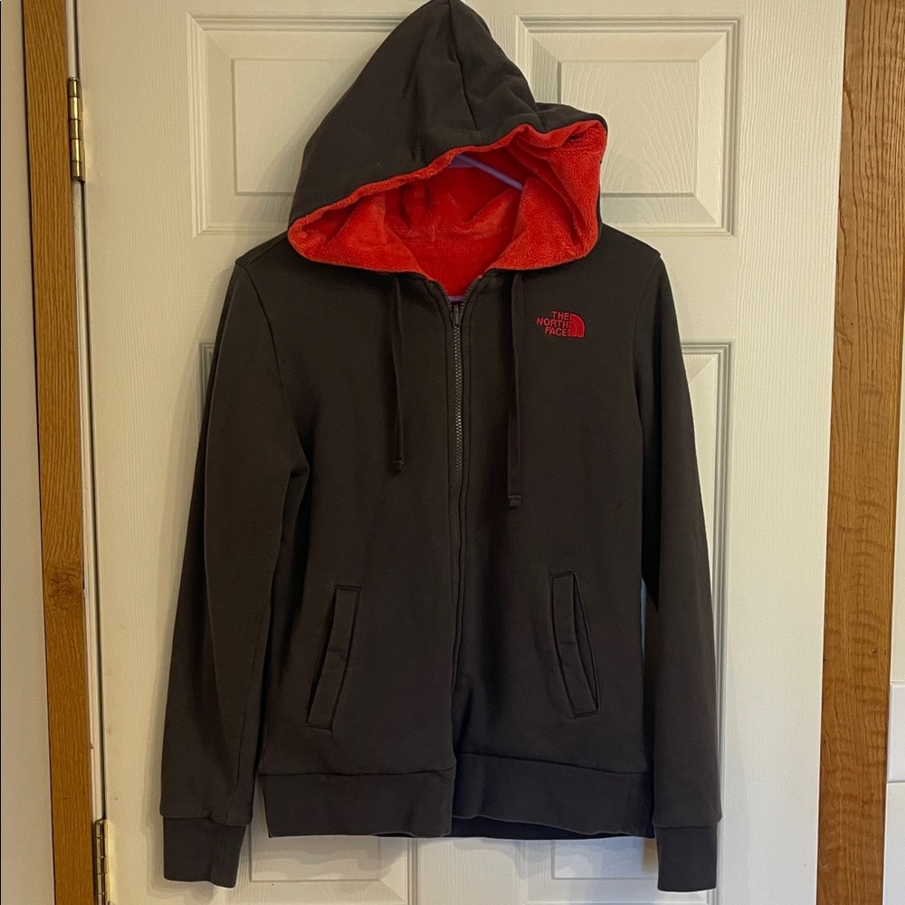 The North Face Women's Brown and Coral Reversible Hoodie